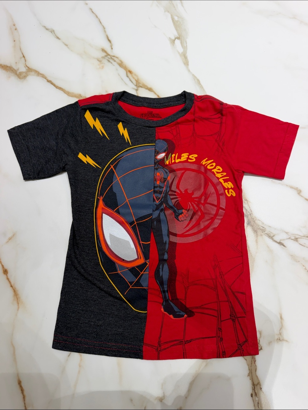 Marvel Miles Morales Red & Black Spider-Man Graphic Tee